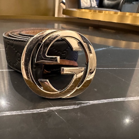 Gucci Leather Belt with Double G silver Shiny Buckle - Picture 3 of 6